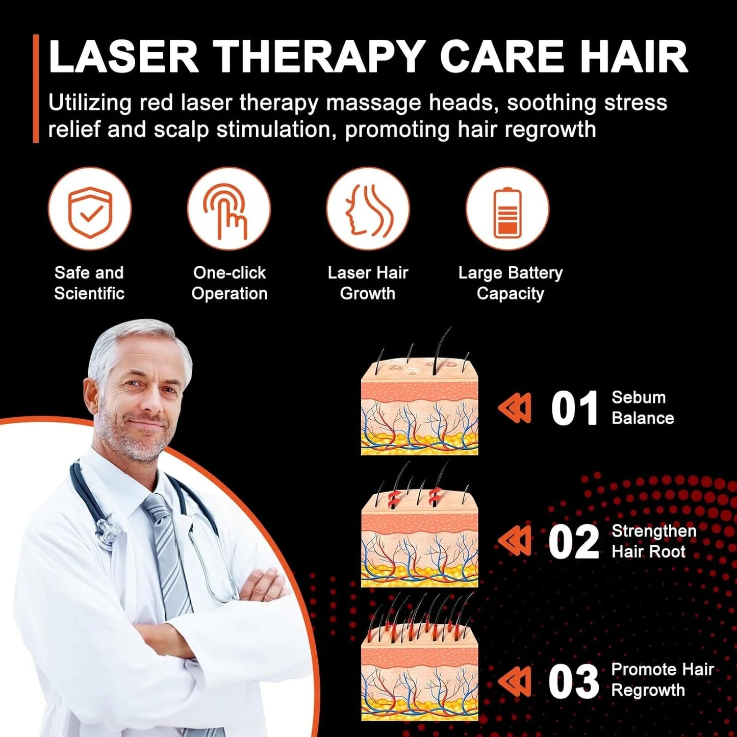 Radiance Red & Infrared Light Therapy Hair Brush